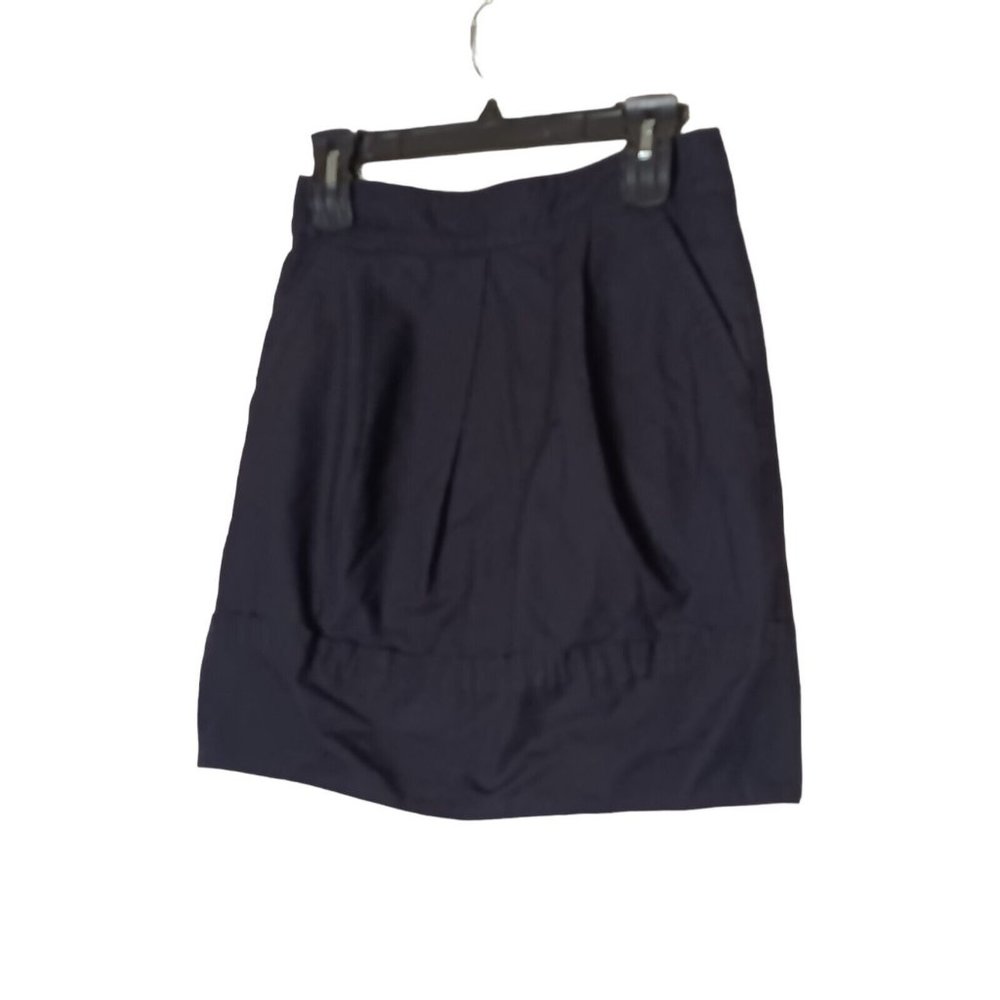 Marc by Marc Jacobs Classic Black Pleated Lined A-line Ruffle Skirt Sz 0 Pockets